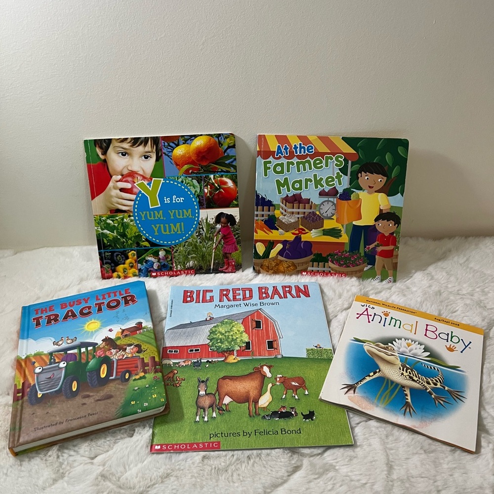 Big Red Barn + Farm Books Kids Board Book Bundle Tractor Animal Baby